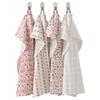 IKEA INAMARIA: Set of 4 Patterned Kitchen Towels, 45x60 Cm, Red and Pink (304.930.72)
