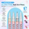 12Pcs Nail Art Pen Marker Set - 0.5mm Fine Tip for Precise Graffiti Drawing
