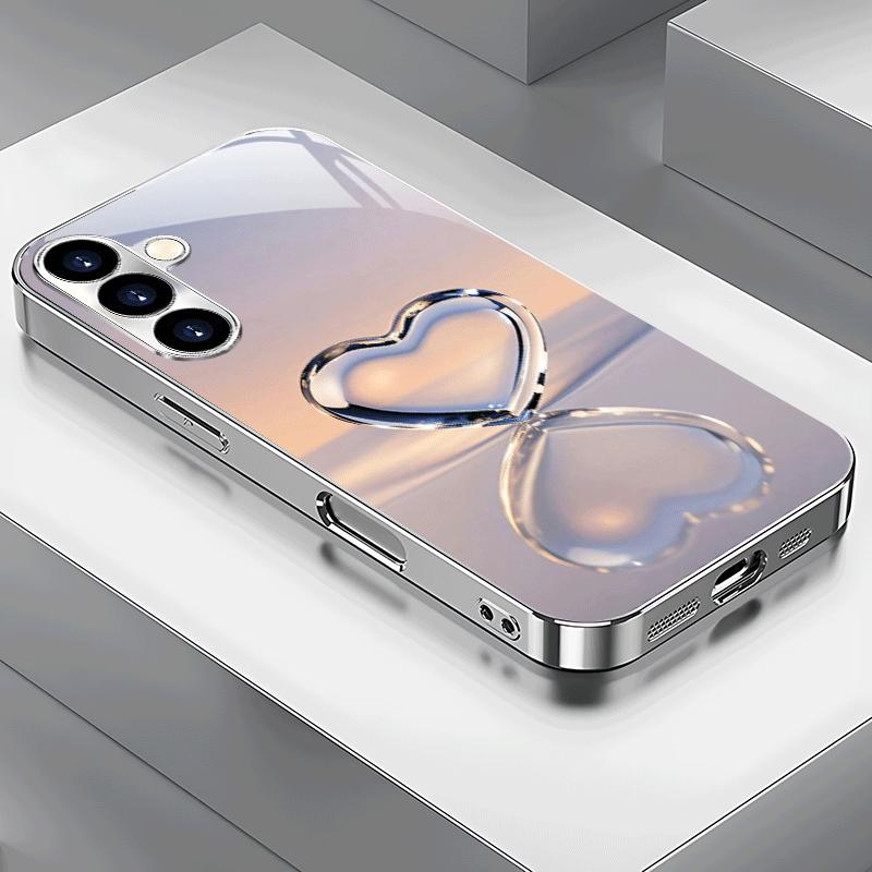 Zaawansowane kryształowe szklane etui na telefon w kształcie serca, odpowiednie do Samsung Galaxy S26 S25 S24 S23 S22 S20 FE/Ultra/Plus, odporne na wstrząsy