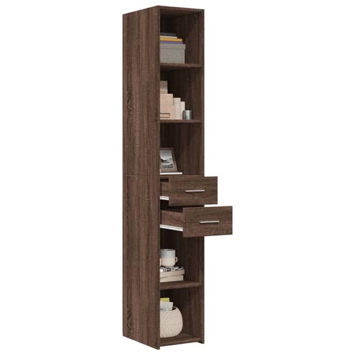 VidaXL Highboard Brown Oak 30x42.5x185 Cm Engineered Wood 846242