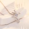 Cute Wrapped Cross Pendant Necklace | Minimalist Elegant CZ Aesthetic Jewelry