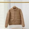 Lightweight down jacket for women, short slimming stand-collar white duck down winter new petite jacket