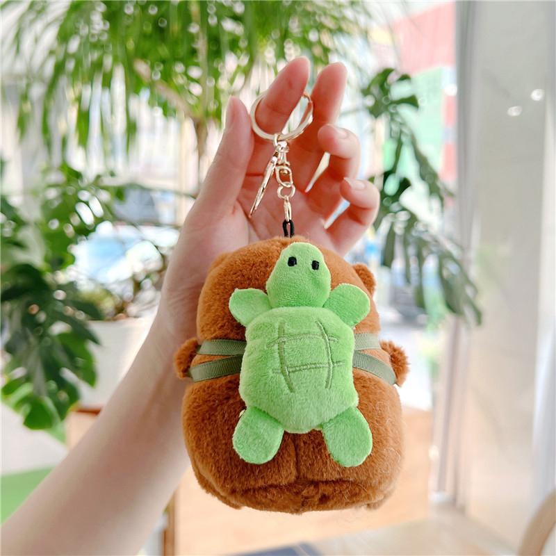 Cute Capybara Plush Keychain Backpack Pendant Toy Car Key Ring Decoration Accessories Kawaii Stuffed Doll Children Birthday Gift