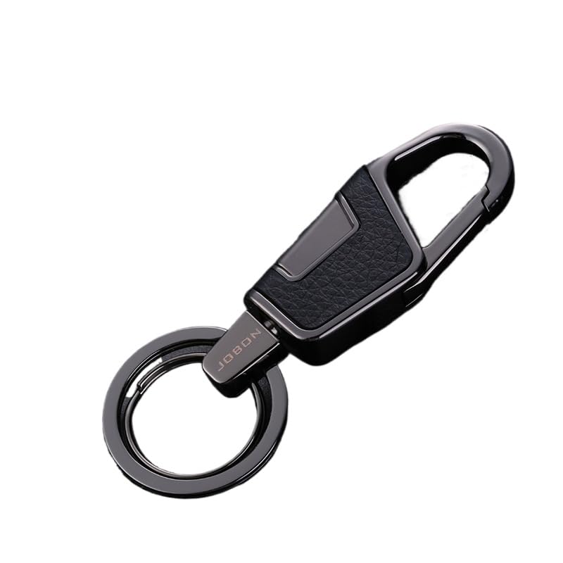 

Брелок Rockyu, мужской, женский, кольцо для ключей от машины, цинковый сплав, дизайн под кожу, двойное кольцо, серебристый, черный, золотистый, простой, стильный, подарок, черный чёрный