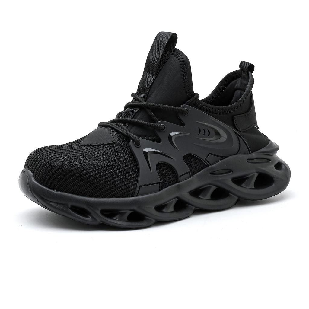 Men Indestructible Steel Toe Shoes  Fashion Non-slip Roofing Shoes Anti Piercing Safety Work Shoe Black Protective Boots