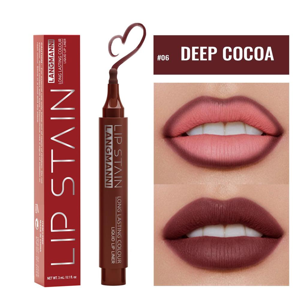 Makeup Lipstick Lips Dye Marker Pen Long-lasting Hydrating Waterproof Matte Lip Gloss Lipliner Contour Non-stick Cup Lip Stain