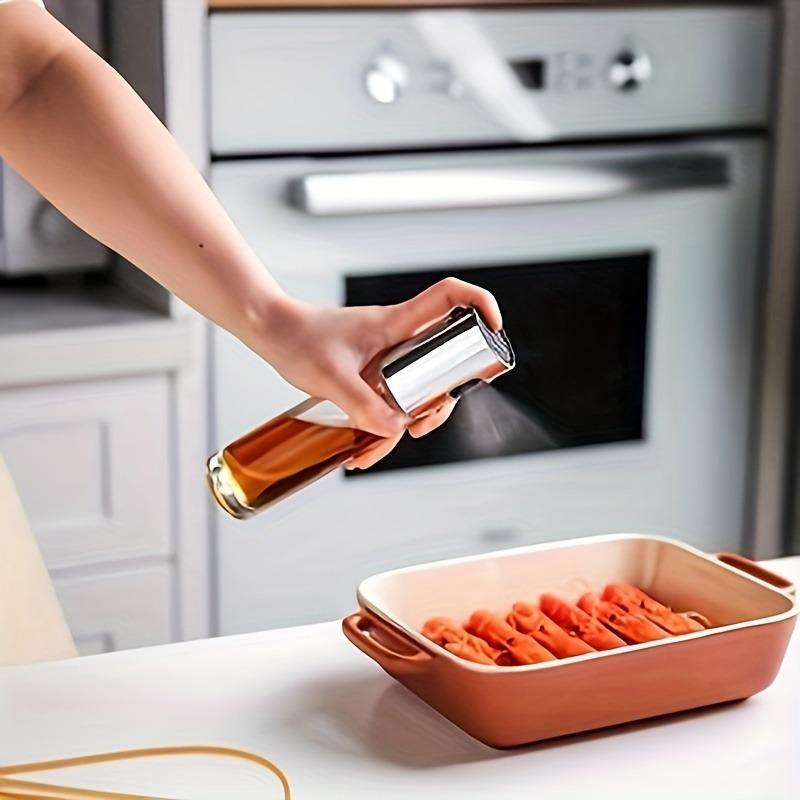 100ml Stainless Steel Olive Oil Sprayer With Dustproof Nozzle For Kitchen High Sealing Glass Bottle For Easy Use And Storage