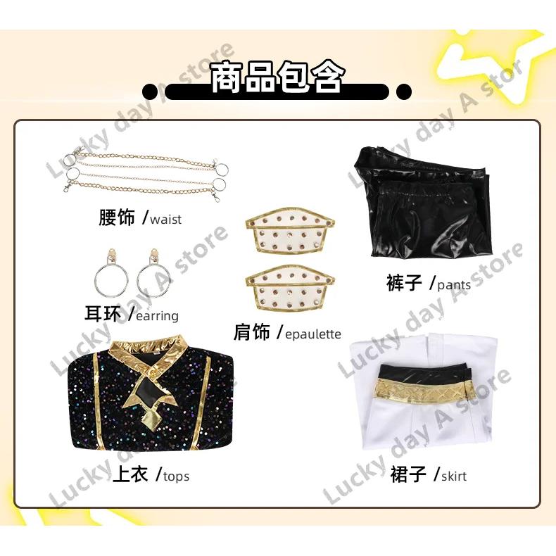 PÅ LAGER Rumi Mira Zoey Cosplay Kostyme kpop Svart Gull Halloween Kvinne Familie Jenter Cosplay Rask Levering