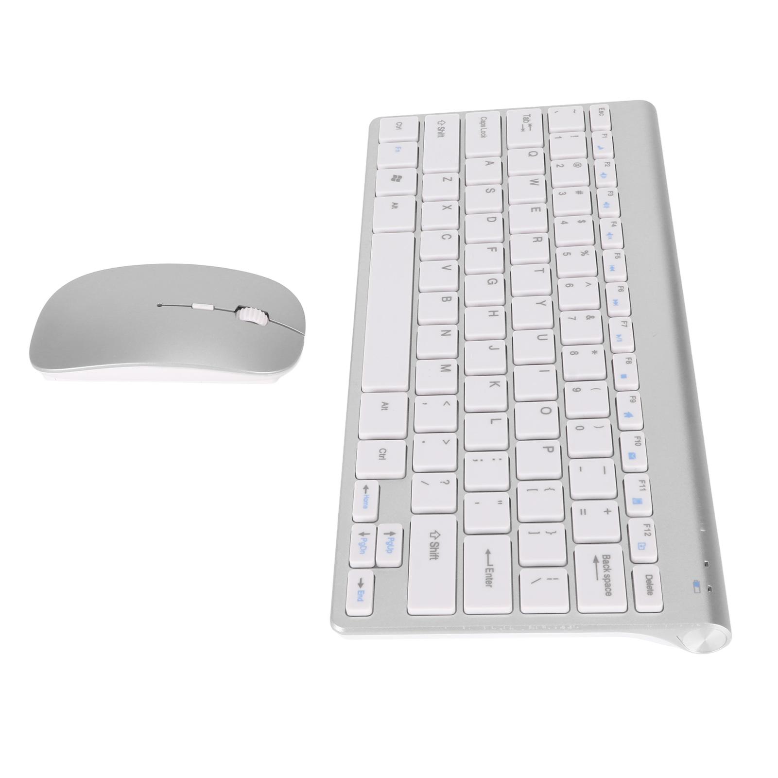 

Smart Wireless Keyboard Mouse Kit Silent LED Indicator Waterproof Power Saving Compact Keyboard Mouse Set for Office срібний