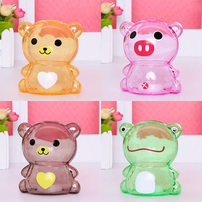 Creative Little Bear Pig Bank Transparent Coin Saving Box Cute Safe Deposit Box