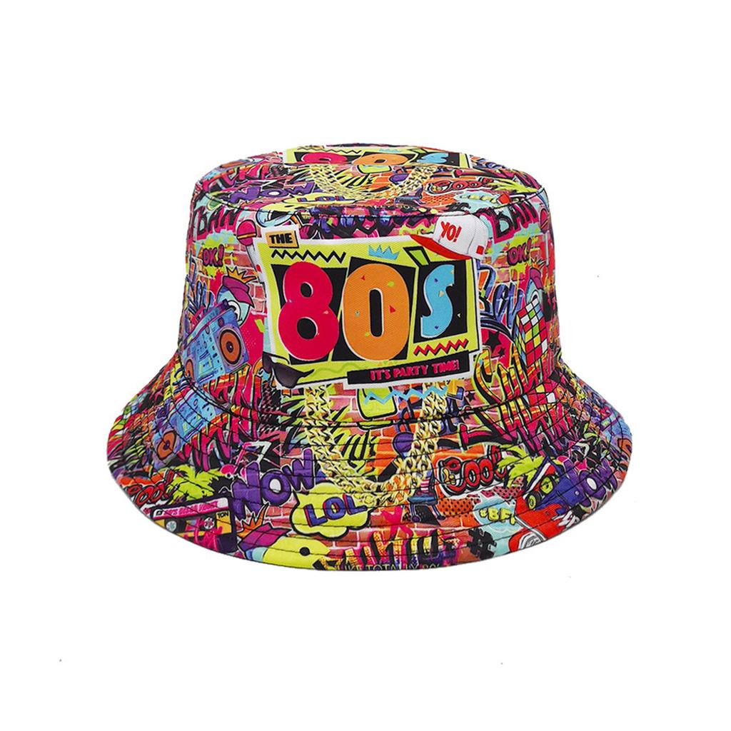 Cool Hiphop Hat Fisherman Hat for Teens Soft Brim Summer Sun Cap Reversible Dance Party Bucket Hat Outdoor Travel Hat