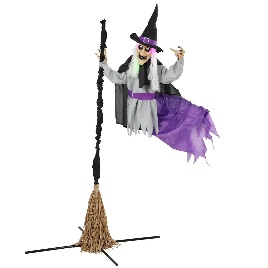 200 Cm Life Size Animated Flying Witch Halloween Decorations Outdoor Indoor Scary Halloween Animatronics Decor