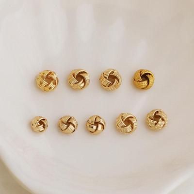 14K Gold Plated Twisted Rope Spacer Beads for DIY Jewelry