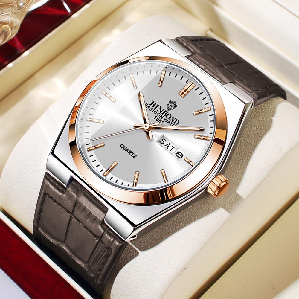 BINBOND Men s Ultra-Thin Light Luxury Quartz Watch - Winter Bestseller, Casual Business Style
