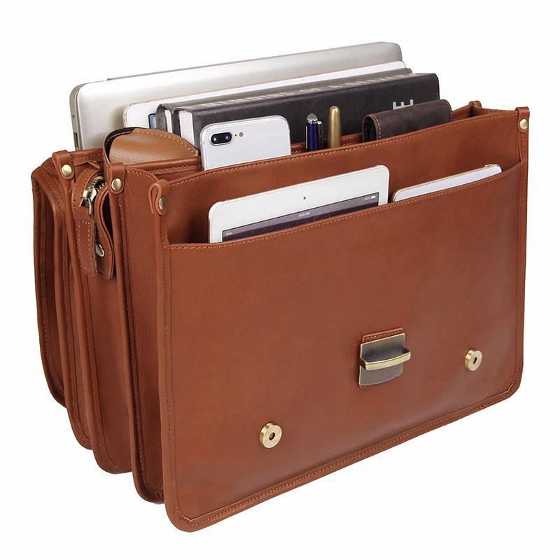 Jiameida British Style Winter Leather Briefcase: Men's Exquisite Crazy Horse Leather Business and Computer Handbag