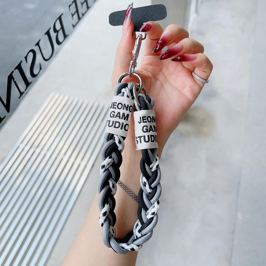 Niedliches Handy-Lanyard zum Aufhängen, Dekoration, kann getragen werden, gedrehtes Seil, Anti-Verlust-Anhänger, modisch, starkes Handgelenk, kurze Riemen