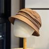 New Cotton and Linen Bucket Hat Girls Niche Designer Simple Solid Color Sunscreen Basin Hat Casual Sun Hat