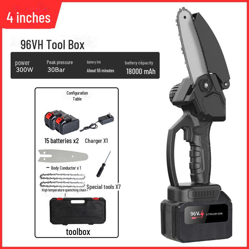 High-Power Rechargeable Handheld Electric Chainsaw for Tree Pruning and Logging