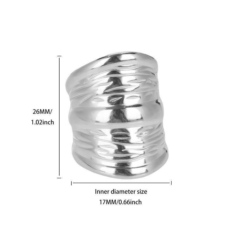 

Новый стиль темперамент нерегулярный биение текстурированное кольцо из титановой стали женское преувеличенное продвинутое открывающееся кольцо для пары на указательный палец