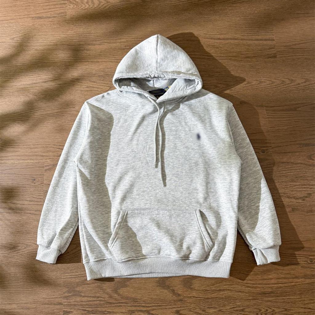 Unisex Klasyczna Bluza z Kapturem Polo RL z Haftem do Noszenia na Zewnątrz na Co Dzień