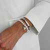 4Pcs/Set New Imitation Pearls Metal Heart Pendant Bracelets Women Fashion Creative Sliver Color Cube Chain Jewelry Gifts