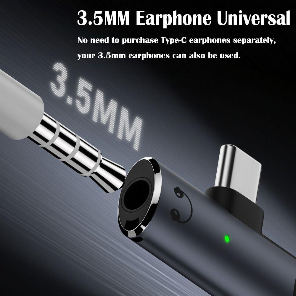 Fast Charging USB Type C Audio Adapter 2 In 1 USB-C Earphone Converter NEW
