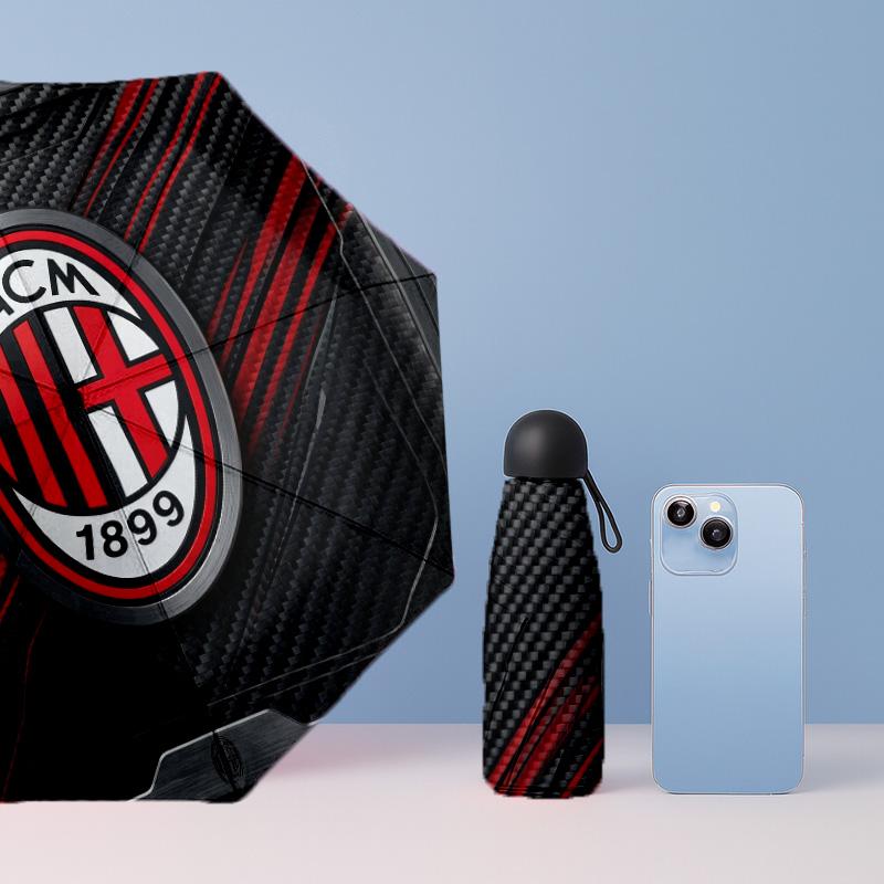 AC Milan Pattern Printed Mini 5 Folds 8 Ribs Compact Umbrella Windproof Waterproof Lightweight Portable Folding