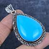 Arizona Turquoise Gemstone 925 Sterling Silver Jewelry Pendant 2.60"