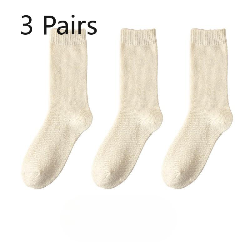 3 Paar Wollsocken für Damen und Herren zum Warmhalten im Herbst und Winter. Herren-Kniestrumpf mit Fleece und verdicktem Kaschmir, lange Socken