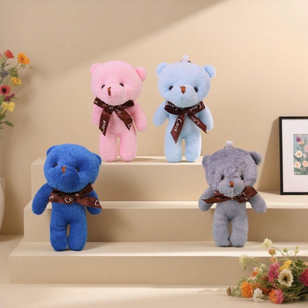 10Pcs Stuffed Little Bear Plush Toy Cartoon Animal Bear Plush Dolls  Schoolbag Ornaments