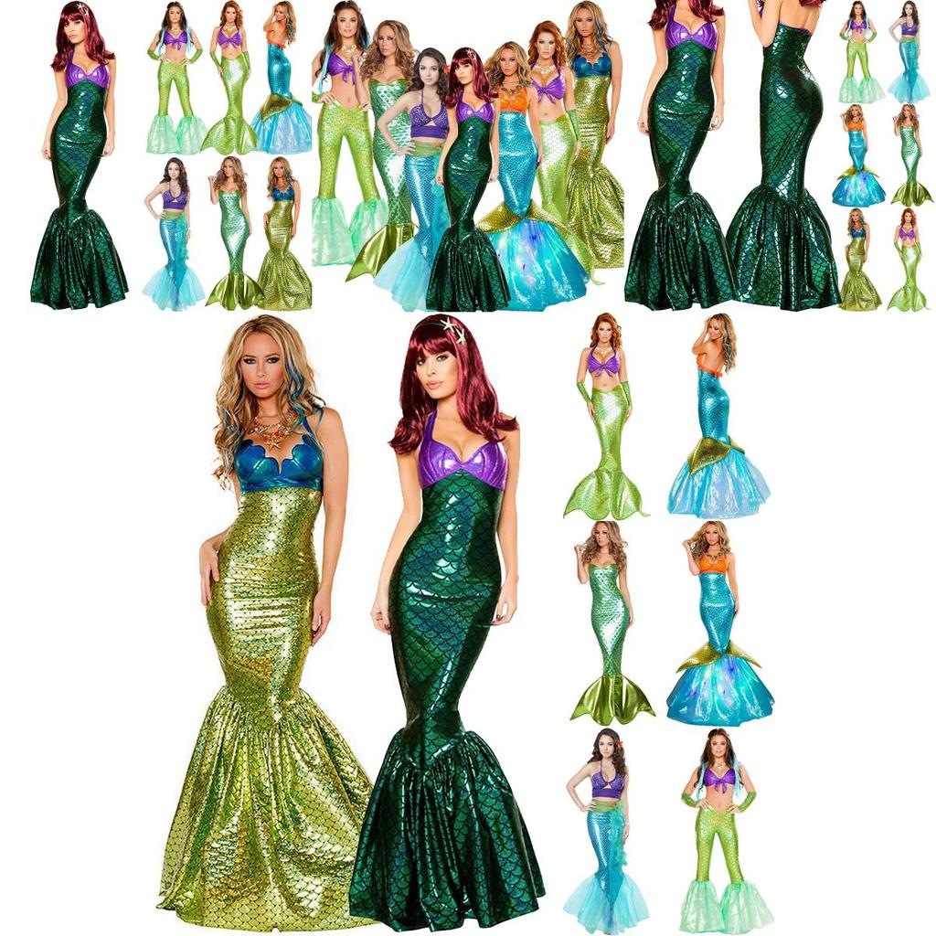 Captivating Floor Length Women Mermaid Costume Cosplay For Halloween And Parties