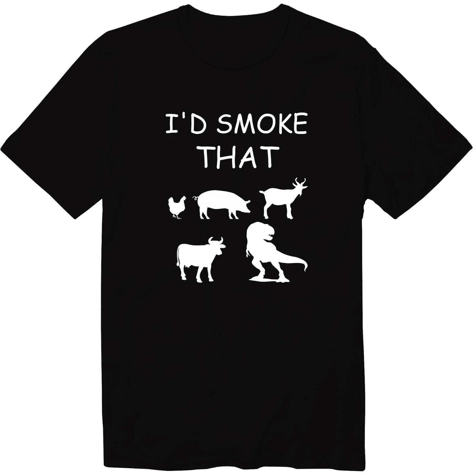 I d Smoke That Meat Smoking BBQ Barbecue Funny Unisex Crew Neck T-Shirt 4XL