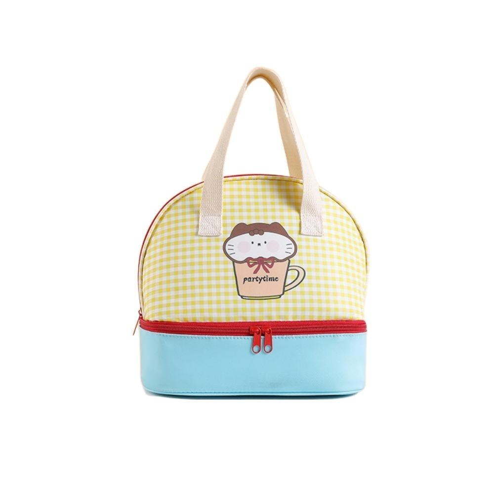 Double-layer Picnic   Bag Fresh-Keepin Insulated Tote Bag  for School Picnic Office