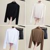 Modal semi-turtleneck bottoming shirt women's spring and summer long-sleeved t-shirt with new women's clothing thin black top