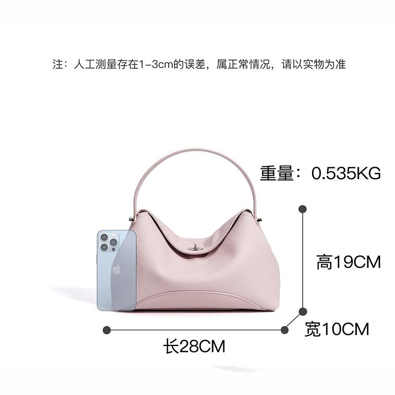 Leather Pillow Bag, Simple and Versatile Women's Handbag, Korean First-layer Cowhide Design Sense, Niche Shoulder Messenger Bag