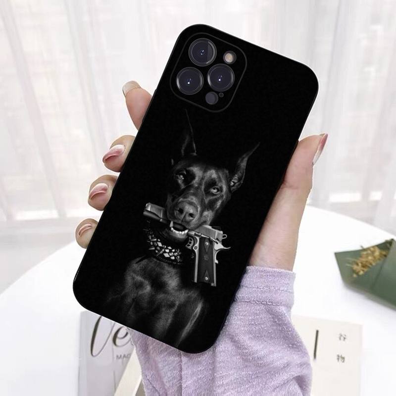 Zwierzę Jamnik Doberman pies Etui na telefon Silikonowe Miękkie Do iPhone 14 13 12 11 Pro Mini XS MAX 8 7 6 Plus X 2020 XR Shell