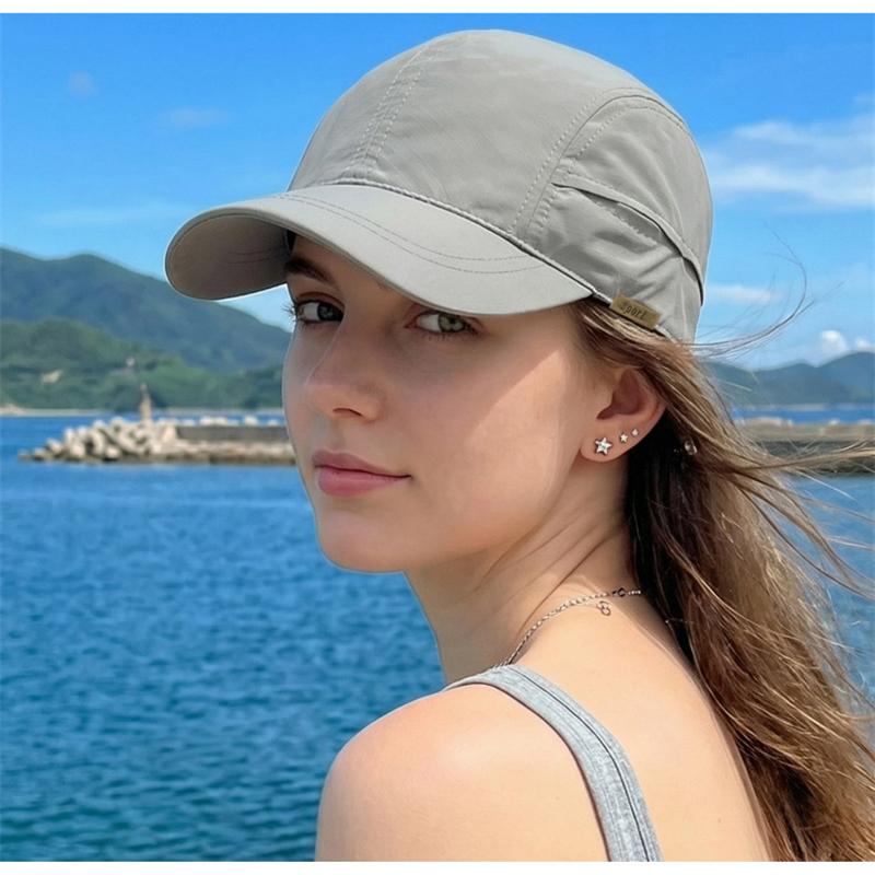 Men's Summer Sunscreen Cap Outdoor Sports Sunshade Hat Breathable Quick-Drying Short Brim Baseball Cap