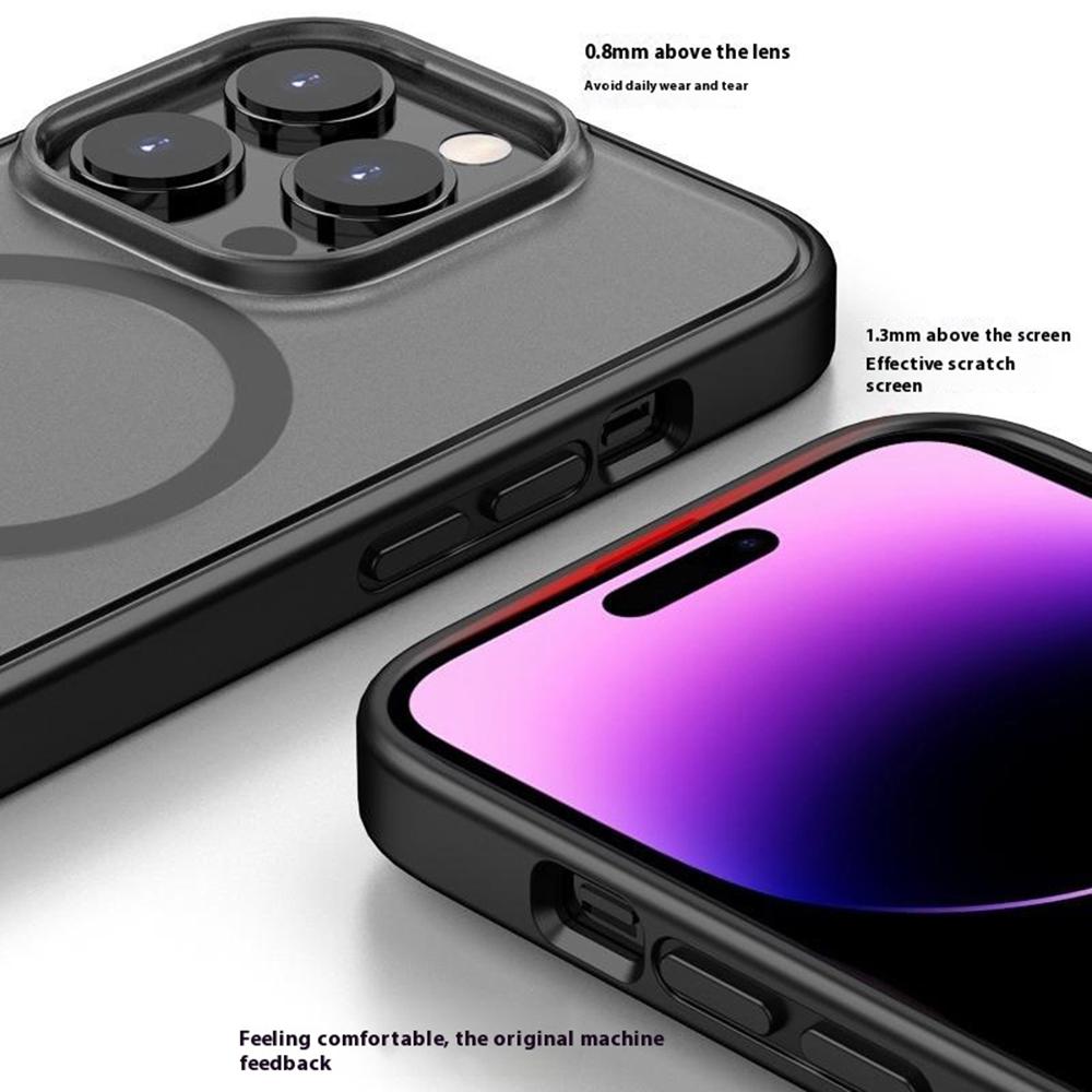 For iPhone 15 Pro Case Compatible with MagSafe Skin-Touch PC+TPU Rubberized Phone Cover