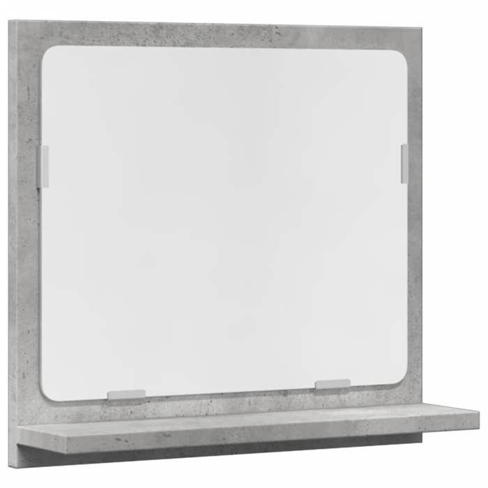 VidaXL Armoire à miroir de salle de bain gris béton bois d'ingénierie, meuble à miroir, miroir avec étagère, étagère de 856182