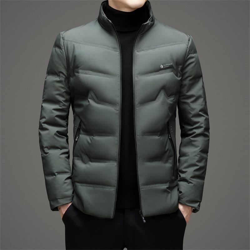 Короткая куртка-пуховик с воротником-стойкой для мужчин, осень и зима, новая повседневная теплая легкая куртка-пуховик M