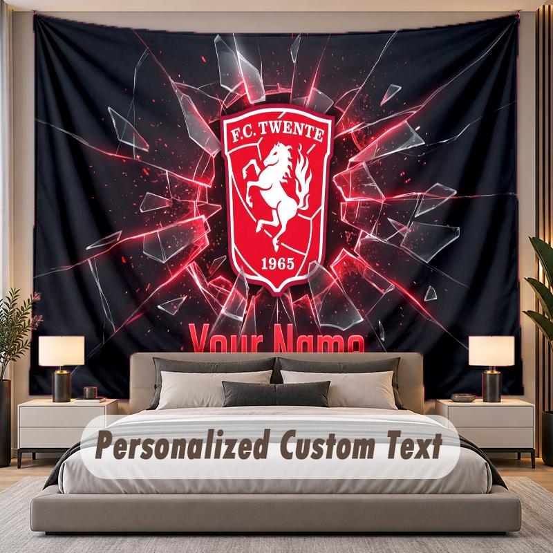 Custom Name Text Tapestry FC Twente Personalized Polyester Wall Tapestry For Bedroom And Room