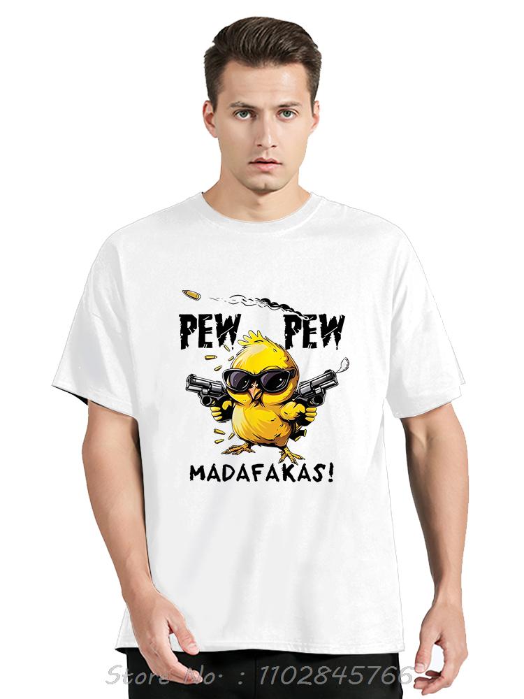 

Pew Pew Madafakas Чоловічий одяг Миле курча Смішна оверсайз футболка Літня бавовняна футболка Модний стрітвеар Чоловіча футболка для фітнесу S