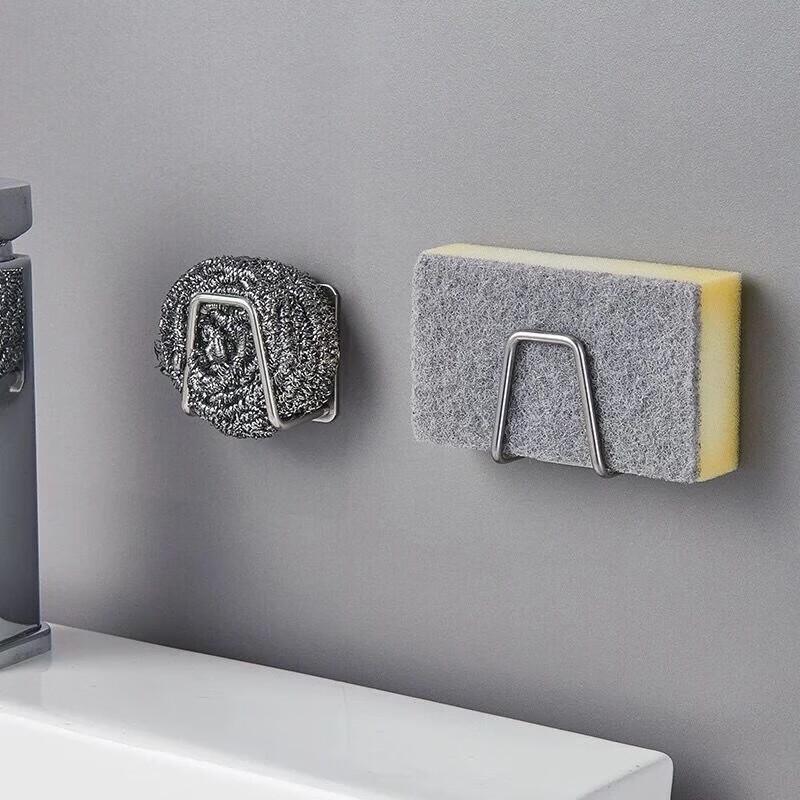 JingJingRS Stainless Steel Sponge Holder & Storage Hooks
