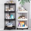 3/4/5 Layers Large Capacity Storage Rack with Wheels Movable Snacks Rack Trolley Holders Cart Shelf Kitchen Bathroom Organizer
