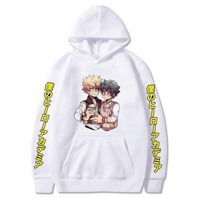 Anime My Hero Academia Bakugou Katsuki And Midoriya Izuku Funny Print Hooded Men Women Hoodies Sweatshirt Harajuku Streetwear