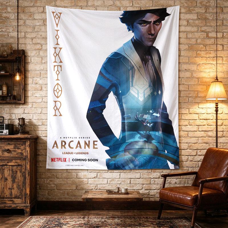 Arcane Viktor Character Poster League of Legends Netflix Series Gold Tech Art