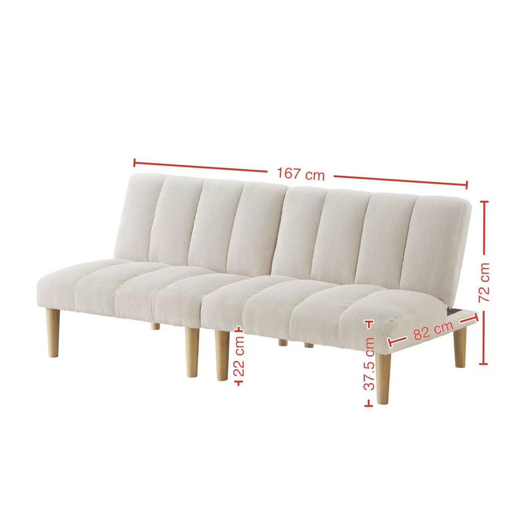 2-Seater Sleeper Sofa 167CM – Folding Sofa Bed with 3-Way Adjustable Backrest, Space-Saving Sleeper Couch for Living Room & Office