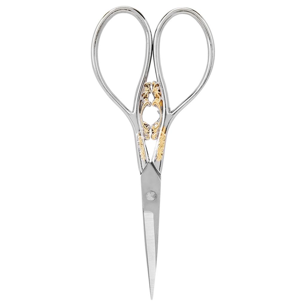 1pc Stainless Steel Tailor Scissors Household   Sewing Accessories(black with gold pattern)