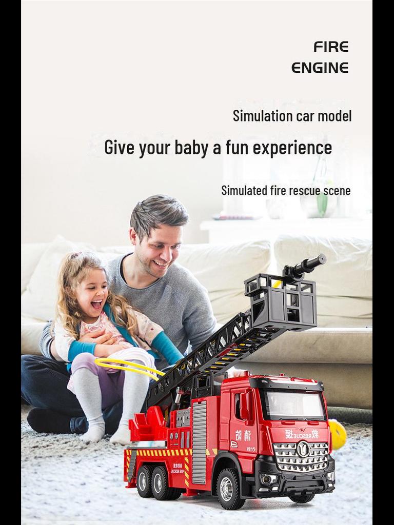 Children's Alloy Fire Ladder Vehicle Toy Model