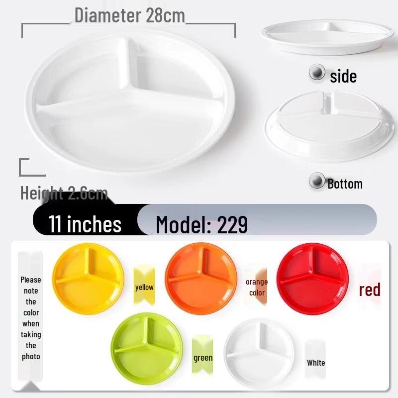 HANDUNYOU Commercial Melamine Divided Dinner Plate